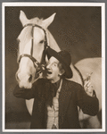 Jimmy Durante holding cigar and horse) in the stage production Jumbo