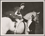Gloria Grafton [on horse] and Donald Novis in the stage production Jumbo