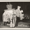 Trainer Rudy Mueller with elephant Big Rosie in the stage production Jumbo