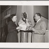 Jean Blackwell Hutson, Curator of the Schomburg Collection, and writer Langston Hughes at the Schomburg Collection in Harlem