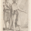 Man Striding Followed by a Retainer