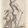 Two Soldiers, One Seen from Behind, Holding a Club