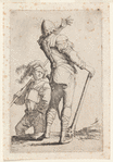 Two Soldiers, One Seen from Behind, Holding a Club