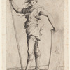 Soldier Holding a Cane and his Shield, Facing Left