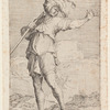 Soldier Carrying a Cane, Striding toward the Left