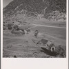 Some of houses and tents inhabited by the Indians. Mescalero Reservation, New Mexico