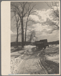 Truck loaded with blocks of river ice, Coos County, New Hampshire