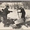 Cutting ice on the Ottaquetchee [Ottauquechee] River, Coos County, New Hampshire