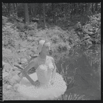 Tanaquil Le Clercq outdoors in costume for "Swan Lake"