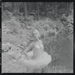Tanaquil Le Clercq outdoors in costume for "Swan Lake"