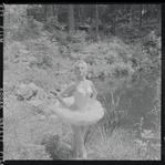 Tanaquil Le Clercq outdoors in costume for "Swan Lake"