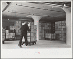 Packing eggs in cold storage warehouse, Jersey City, New Jersey