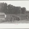 Driving the cavy to water, Quarter Circle U Ranch, Montana