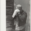 Sheepshearer washing for lunch, Rosebud County, Montana