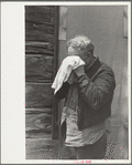 Sheepshearer washing for lunch, Rosebud County, Montana