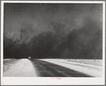 Heavy black clouds of dust rising over the Texas Panhandle, Texas