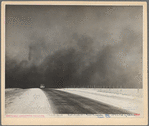 Heavy black clouds of dust rising over the Texas Panhandle, Texas