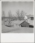 Soil blown by "dust bowl" winds piled up in large drifts near Liberal, Kansas