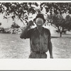 Threshing hand taking a drink, Frederick County, Maryland