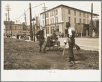 Lumberjacks getting photographed, Québec, Canada