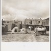 Pueblo at Taos, New Mexico. Ovens for cooking food in the foreground