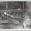 Tapping the slag at a blast furnace, Pittsburgh, Pennsylvania