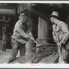 Tapping a blast furnace for slag, Pittsburgh, Pennsylvania