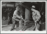 Tapping a blast furnace for slag, Pittsburgh, Pennsylvania