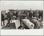 State highway officials moving sharecroppers away from roadside to area between the levee and the Mississippi River, New Madrid County, Missouri