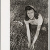 Girl picking cranberries, Burlington County, New Jersey
