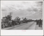 State highway officials moving sharecroppers away from roadside to area between levee and Mississippi River, New Madrid County, Missouri