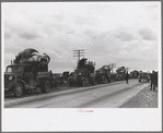 State highway officials moving evicted sharecroppers away from roadside to area between the levee and the Mississippi River, New Madrid County, Missouri