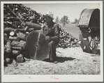 Sharpening a saw. Pine Ridge land use project. Dawes County, Nebraska