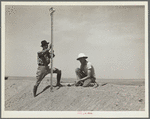 Surveyors on a stock water dam. Dawes County, Nebraska