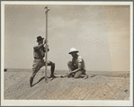 Surveyors on a stock water dam. Dawes County, Nebraska