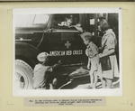 In the civilian camp in Teheran Polish boy-scouts welcome an American Red Cross car.