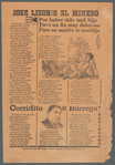 Jose Lisorio el Minero. Por haber sido un mal hijo tuvo un fin muy doloroso pues su madre lo maldijo