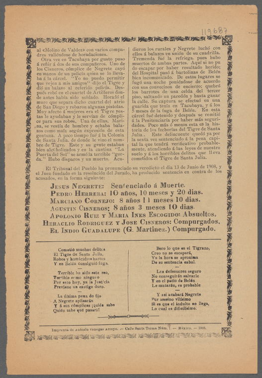 El sensasionalisimo jurado de Jesús Negrete o sea “el Tigre de Santa Julia  - NYPL Digital Collections