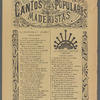 Cantos Populares Maderistas. Hoja No. 1