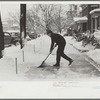 Shoveling snow off the sidewalk, Chillicothe, Ohio