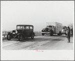 Cars stopped on Highway U.S. 50 because of auto wreck, Ross County, Ohio