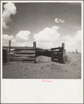 Invading mounds of sand forced abandonment of this hog pen. Castro County, Texas