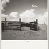 Invading mounds of sand forced abandonment of this hog pen. Castro County, Texas