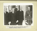 Left to right: Dep. Prime Minister Kwapinski - Prime Minister Mikotcyiryn - President of Polish Republic Raczkiewicz. Commander in Chief General Sosnkowski.