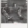 Drovers at rest in stockyards. Kansas City, Kansas