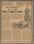 ¡Sensacional y Terrible Noticia! Una señorita que se arroja desde la torre de la Catedral.