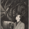 José Limón in front of the mural "Katharsis" by José Clemente Orozco at the Palacio de Bellas Artes