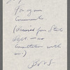 Typescript itinerary of José Limón's South American tour, with envelope and holograph note