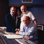 Dick Hyman with Kenny Davern [left] and George Avakian [center]