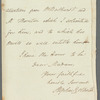 Stephen Rolleston to Mrs. Porter, autograph letter signed
